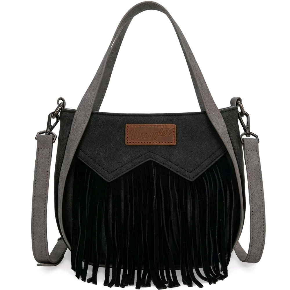 Wrangler Black and Gray Fringe Women's Bag